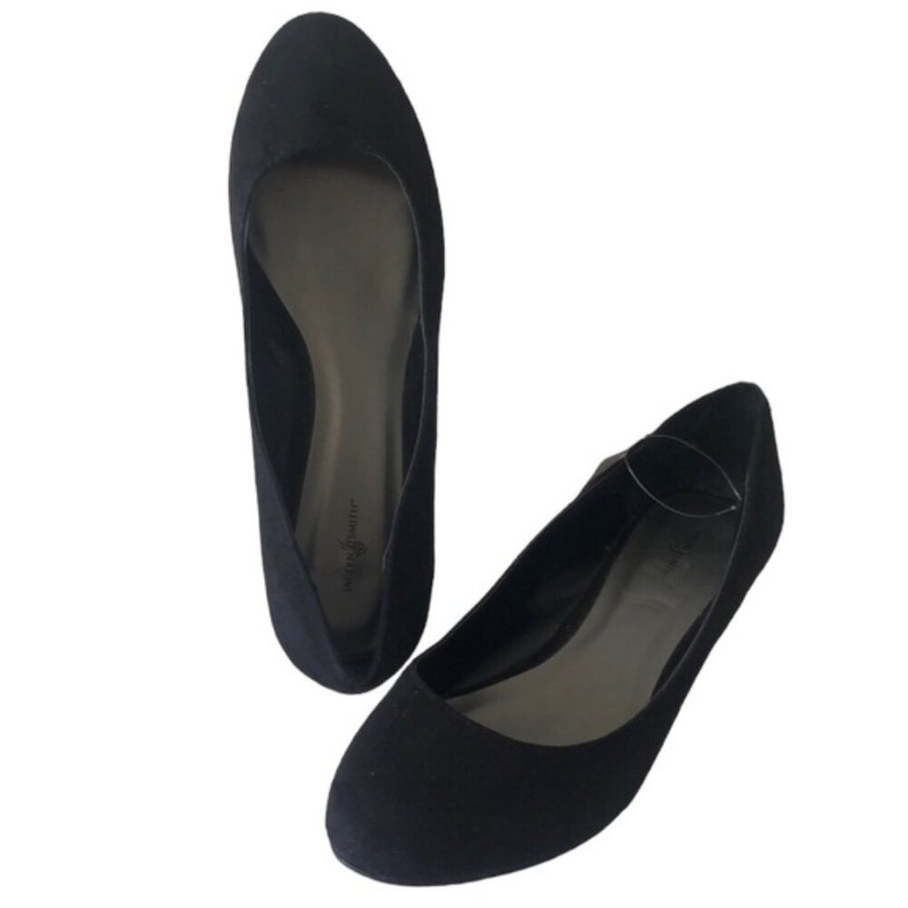 Jacklyn Smith Black Suede black heel flats New Sz.8.5